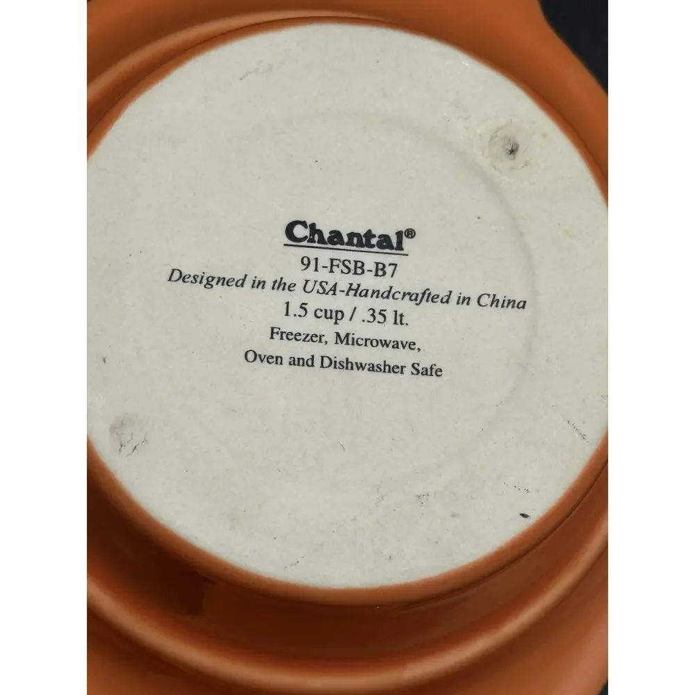 Vintage Chantal Orange Fish Shaped Stoneware Bowl 91-FSB-B7 1.5 Cup